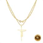 Cordão Feminino Ouro 18k 45cm Com Pingente Amor