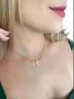 Cordão Feminino Thais + Pingente Banhado A Ouro 18K Luxo