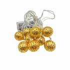 Cordao Led 1 Metro 10 Bolinhas Cromadas Em Metal Dourado 2cm - Wincy Natal