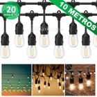 Cordão Varal Luzes Porta-lâmpadas 10 Metros 20 Soquetes Decora E Ilumina 61178