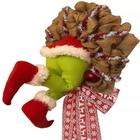 Coroa de Natal Wokex Christmas Thief Burlap com pernas de Grinch