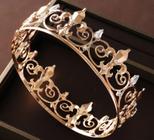 Coroa dourada noivas casamento barroco tiara masculina unissex