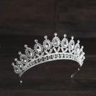 Coroa Noiva Debutante Tiara Strass Porta Coque Prata T29