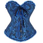 Corpete Corset Corselet Cinta Modeladora Floral Azul M585