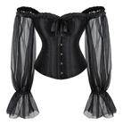 Corpete Corset Corselet Cinta Modeladora Tule Preto M694