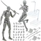 Corpo Kun e Corpo Chan Dx Conjunto, Cinza Desenho Figuras de Ação Feminino e Masculino PVC Desenho Boneca Modelo Figura Corpo Humano com Articulações para Artistas