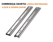 Corrediça Gaveta Trilho Telescópico LARGA 500MM (50CM) PAR