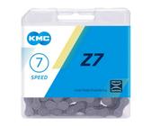 Corrente 7v kmc z7 cinza 116 elos c/ pino emenda 3x7v 2x7v 21v mtb speed