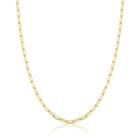 Corrente choker com elos retangulares lisa 2,5mm banhada em ouro 18k - 35cm com 10cm de extensor