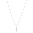 Corrente Cordão 70cm Masculino Pingente Crucifixo Prata 925