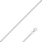 Corrente de corda de prata esterlina de 2,3 mm, 22