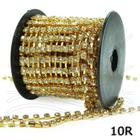 Corrente de Strass Cristal Ouro Nº 10 - 10 Metros - NYBC