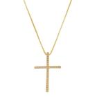 Corrente Feminina Colar Pingente Crucifixo Banhado Ouro 18k