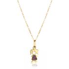 Corrente Feminina Maciça + Pingente Menina Filha Rosa Ouro 18k