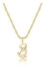 Corrente Feminina Ouro 18k Com Pingente Pet Cachorrinho