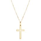 Corrente Masculina Maciça Fina Com Pingente Cruz Crucifixo Ouro 18k 60cm