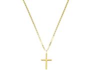 Corrente Masculina Piastrine 70cm E Crucifixo Ouro 18k 750