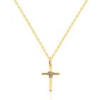 Corrente Masculina Piastrine Com Pingente Cruz Ouro 18k 60 cm