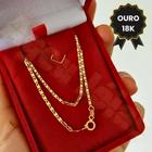 Corrente Piastrine 70cm Ouro 18k Masculino Maciça Cordão Colar Ouro