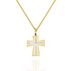 Corrente Veneziana Com Pingente Cruz Crucifixo Em Ouro 18k 60 cm