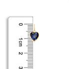 Corrente Veneziana Ouro 18k 750 40cm + Ponto de Luz Coração 6mm Azul Safira