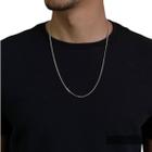 Correntinha Masculina 3mm Cordão Masculino Prateado Aço Inox 70cm