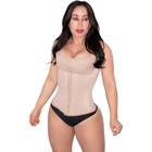 Corselet Feminino Espartilho Modela Cintura Efeito Decotão Dupla Camada Tecido