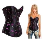 Corset Corpete Corselet Espartilho Cinta Modela Cintura Bordado Preto