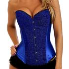 Corset Corpete Corselet Espartilho Redutor Modelador Brilhante Azul