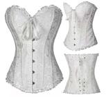 corset corselet redutor cintura dorso longo barbatana aco branco