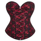 Corset Espartilho Cinta Modela Cintura Floral Red Sem Babado