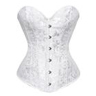 Corset Espartilho Corselet Corpete Florido Sem Babado