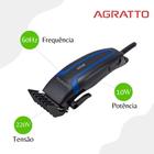 Cortador de Cabelos Preto 10W Agratto Vizzo CR, Maquina de Cortar Cabelo Profissional, Maquina de Acabamento, Aparador de Pelos, Maquininha - 220V