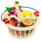 Corte magnético de madeira para crianças, frutas e legumes, corte e