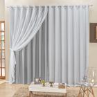 Cortina 3 Mts Sala Quarto Voal e Semiblackout para Trilho Suisso Cinza - 100% Poliéster