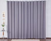 Cortina 300X280 Com Ilhós Pra Sala Malha Gel - Cinza