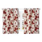 Cortina baggio para sala/quarto 2,80x1,40m floral vermelho