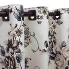 Cortina Bege Piquet Floral 6,00x2,50 Porta Balcão Privacidade