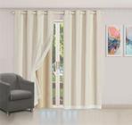 Cortina Blackout 2,80 x 2,30 Bloqueia Corta Luz Com Voil