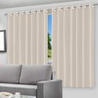 Cortina Blackout Bege 280x250cm Decoração Elegante e Privacidade com Bloqueio de Luz e Vento Quarto e Sala