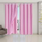 Cortina Blackout Blecaute Com Voil 2,80 X 2,30 Rosa