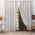 Cortina Blackout Blecaute Longa Tecido com Voal Xadrez 5m