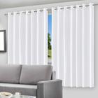 Cortina Blackout Branca 280x140cm PVC com Ilhós para Decoração Quarto e Sala Bloqueia Claridade e Ameniza Vento