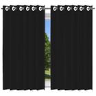 Cortina Blackout com Forro 2 em 1 Voil Preto com ilhos - 280x180cm