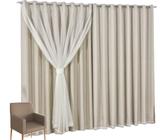Cortina Blackout com voil 5,00x2,30 Para Varão Duplo