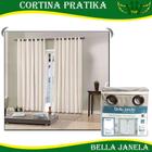 Cortina Blackout E Voil Pratika Slim 2,60x1,70m Bella Janela Marfim