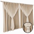 cortina blackout Fiori em tecido blackout 5,50 x 2,50 palha