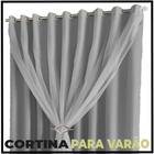cortina blackout Lisboa 7,00 x 2,70 corta luz c/voal cinza