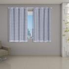 Cortina Blackout Pata Com Voil Xadrez 2,80 M X 1,60 M Branco