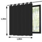 Cortina Blackout Preta 130cm x 100cm Impermeável Alça